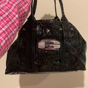 BNWT Guess crocodile embossed patent pvc Handbag